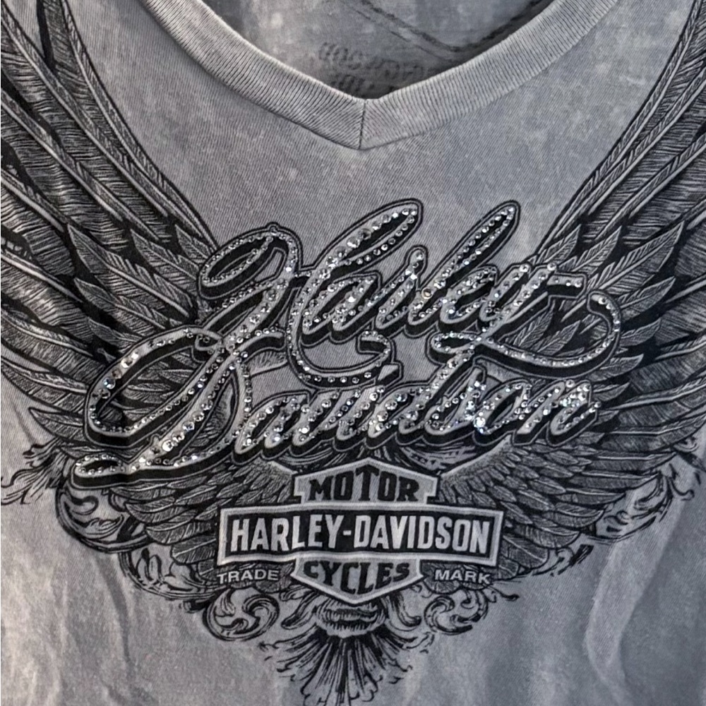 Harley-Davidson Gray Long Sleeve Bling Shirt